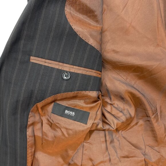 Hugo Boss Gable Vegas Virgin Wool Brown Blazer Sport Coat Jacket Men's 42R - Picture 4 of 11